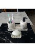4'lü Banyo Seti , Sıvı Sabunluk Diş Fırçalığı Beton Aksesuar Takım - 1