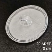 20 Adet Şeffaf Yuvarlak 3 Cm Çaplı Güçlü Disk Yapışkanlar - 2