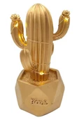 Led Işıklı Sevimli Kaktüs Dekoratif Masa Lambası Mini Biblo Gece Lambası-GOLD - 9