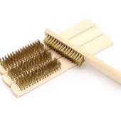 Metal Telli Fırça Ahşap Saplı Pas Kir Sökme Temizleme Fırçası - 8
