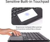 Apple iPad Air 11" (2024) Wi-Fi Uyumlu Kablosuz Bluetooth Şarjlı TouchPad'li Klavye Mouse Seti - Siyah - 4