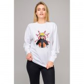 Anime NarutoTokyo Ghoul Kaneki Manga Baskılı Beyaz Kadın Örme Sweatshirt Uzun kol - 1