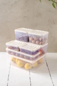 NY HOME 7'li Set New Freshbox Mikrodalga Ve Difrize Uygun Saklama Kabı KREM - 1