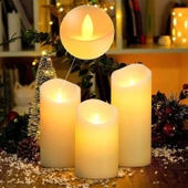 ALEV EFEKTLİ VIP DELUXE 14 LÜ SET IŞIKLI MUM GÜN IŞIĞI LED TİTREK YANAN LED MUM BÜYÜK ORTA KÜÇÜK MUM thumbnail 1