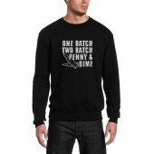 Punisher One Batch Two Batch Baskılı Siyah Erkek Örme Sweatshirt Uzun kol - 1