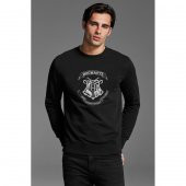 Hogwarts Draco Dormıens NunQuam Titillandus Baskılı Siyah Erkek Örme Sweatshirt Uzun kol - 1