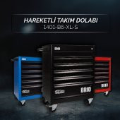 Brio Hareketli Tekerlekli Takım Dolabı Takım Arabası 6 Çekmeceli Kilitli XL 256 Parça Siyah Dolu - 2