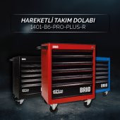 Brio Hareketli Tekerlekli Takım Dolabı Takım Arabası 6 Çekmeceli Kilitli Pro Plus 248 Parça Kırmızı Dolu - 2