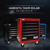 Brio Hareketli Tekerlekli Takım Dolabı Takım Arabası 6 Çekmeceli Kilitli Eco 74 Parça Siyah Dolu - 2