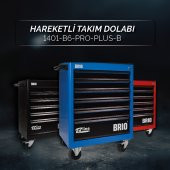 Brio Hareketli Tekerlekli Takım Dolabı Takım Arabası 6 Çekmeceli Kilitli Pro Plus 248 Parça Mavi Dolu - 2