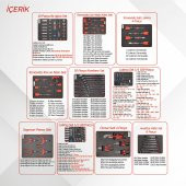 Brio Hareketli Tekerlekli Takım Dolabı Takım Arabası 6 Çekmeceli Kilitli Pro Ss 258 Parça Kırmızı Dolu - 3