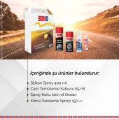 Brio Yazlık Bakım Seti Silikon Sprey + Sprey Koku + Klima Tazeleme Spreyi + Cam Temizleme Sabunu thumbnail 4