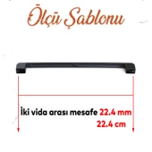 10 Adet Gölcük 224 Mm-22.4 Cm Siyah Metal Mobilya Çekmece Mutfak Dolabı Dolap Kulpları Kulbu Kulpu - 2