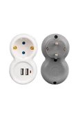 Vrm0101u 250v 16a Tekli Topraklı Priz Çift Usb'li 5v 2a - 3