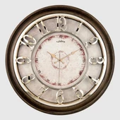 M-1965-VA DUVAR SAATİ KAHVERENGİ ÇERÇEVELİ İÇİ KREM 45CM KABARTMA RAKAMLI SELEFON KORUMALI AMERİKAN BRİSTOL KADRAN METALİK AKREP/YELKOVAN/SANİYE AKAR SANİYELİ MEKANİZMA AKRİLİK BOYA MİNERAL C - 1