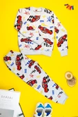 Erkek Çocuk Yarış Arabası Desenli Sweat Takım - 9