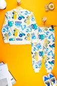 Çocuk Erkek Çocuk İş Makinesi Detaylı Yumuşacık Sweat Takım - Şardonlu Pamuklu Yumuşacık - 11