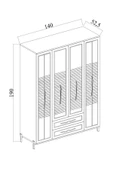 TOCCO MOBİLYA Platin 4 Kapaklı Country Gardırop - 5