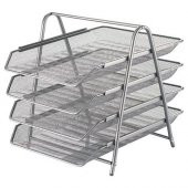 Cassa Evrak Rafı Metal Perforeli 4 LÜ Gümüş 8934 - 1