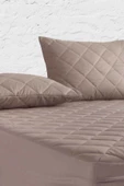 Velvet Dreams %100 Pamuk Kahverengi Kapitone Yastık Koruyucu Alez 2 Adet - 2
