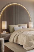 Velvet Dreams Çift Kişilik Lüx Bej Wellsoft Yorgan Çift Taraflı 195 X 215 - 1