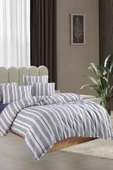 Velvet Dreams Lastikli Çarşaflı Pamuklu İpliği Boyalı Çift Kişilik Nevresim Takımı (2 Adet Yastık Kılıflı) - 1