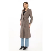 Astarlı Balık Sırtı Kaşmir Kaşe Kaban - Vizon - 1