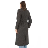 Balık Sırtı Kaşmir Uzun Kaşe Kaban - Kahverengi - 1