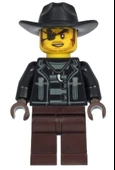 Lego Minifigür - Sanitary Engineer - Male, Dark Turquoise Top, Dark Orange Overalls and Legs, Reddish Brown Flat Cap cty1651 - 1
