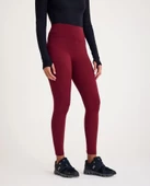 Nonofit Yüksek Bel Düz Sporcu Tayt - Bordo - 1