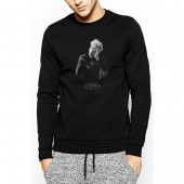 Kpop Shinee In Memoriam Kim Jonghyun Baskılı Siyah Erkek Örme Sweatshirt Uzun kol - 1
