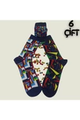 garanti çorap  Eğlenceli Desenli Unisex Soket 6 lı 1d - 1