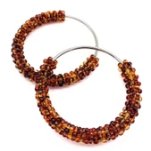 Angel Çanta Aksesuar  Yuvarlak Kehribar  Boncuklu  Gümüş Renk  Metal Çanta Sapı - 1