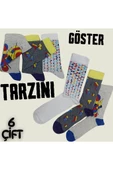 garanti çorap  Eğlenceli Desenli Unisex Soket 6 lı 1f thumbnail 1