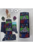 garanti çorap  Eğlenceli Desenli Unisex Soket 3 lü 1a thumbnail 3