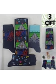 garanti çorap  Eğlenceli Desenli Unisex Soket 3 lü 1b - 1