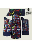 garanti çorap  Eğlenceli Desenli Unisex Soket 6 lı 1e thumbnail 2