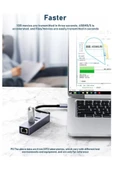 Zilevo Type C To Usb 3.0 Ethernet Gigabit Rj45 3 Port Hub Çoklayıcı Adaptör thumbnail 3