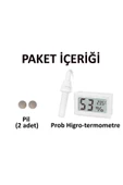 AEK-Tech Prob Kuluçka Nem Ölçer Termometre (beyaz) - Higrometre - 2 Yıl - 8