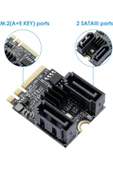 Alfais 4724 M.2 Key A+E to SATA3.0 Expansion WiFi Port Çevirici Çoklayıcı Adaptör - 3