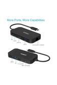 FİDECO Fıdeco Type C To 4k Hdmi - Usb 3.0 Hub, Gigabit Ethernet, Kart Okuyucu, Usb C, Mikrofon Kulaklık - 2