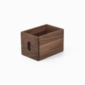 Woodsaka Sate Çekmeceli Mini Kutu & Aksesuar ve Kırtasiye Dolabı - Ceviz Ağacından - 4