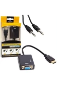 Alfais Hdmi To Vga Ses Destekli 1080p Monitör Dönüştürücü Kablo Çevirici Adaptör - 1