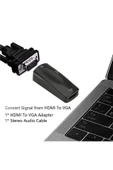 BASTORE Hdmi To Vga Monitör Ses Destekli Çevirici Dönüştürücü Adaptör Dişi Dişi Ses Kablosu thumbnail 2