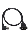 Zilevo Rj45 Dişi Erkek Uzatma 0.5M Dirsek 90 Derece Panel Tipi Cat6 Montaj Kablosu - 4