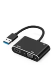 Zilevo Usb 3.0 To Hdmi Vga 3.5mm 1080P Monitör Genişletici Çevirici Dönüştürücü Adaptör thumbnail 1