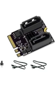 Alfais 4724 M.2 Key A+E to SATA3.0 Expansion WiFi Port Çevirici Çoklayıcı Adaptör - 1