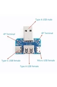 Zilevo Xy-usb4 Arduino Usb Dönüştürücü Terminal Micro Usb Type C Usb 3.1 thumbnail 5
