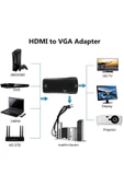 BASTORE Hdmi To Vga Monitör Ses Destekli Çevirici Dönüştürücü Adaptör Dişi Dişi Ses Kablosu thumbnail 6