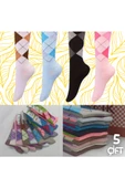 Asçelik  Ekose Bayan Soket Pastel Renk 5li thumbnail 2